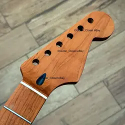 UNFINISHED ROASTED MAPLE STRAT GUITAR NECK STAINLESS FITS WARMOTH & FENDER USMBD
