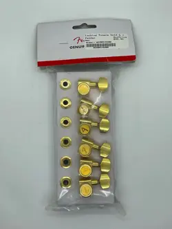 NEW - GENUINE FENDER AS GUITAR TUNERS, FENDER LOGO - GOLD, 099-0820-200