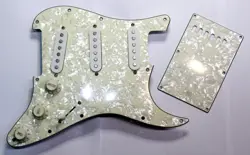 GENUINE FENDER SQUIER SE PEARLOID LOADED STRAT (11 HOLE) PICKGUARD W/ BACKPLATE