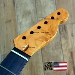 ROASTED MAPLE ROSEWOOD TELE NECK NITRO SATIN TELECASTER FT FENDER WARMOTH TR024