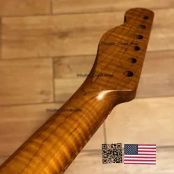 ROASTED FLAME MAPLE STAINLESS TELE NECK NITRO FITS TELECASTER FENDER TM22M