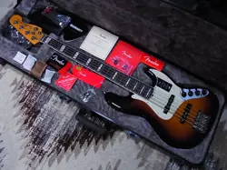 ELECTRIC BASS GUITAR FENDER AMERICAN ULTRA JAZZ BASS V ULTRABURST WITH HARD CASE