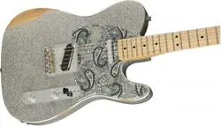 FENDER BRAD PAISLEY ROAD WORN TELECASTER MAPLE FINGERBOARD SILVER SPARKLE