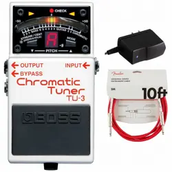 BOSS TU-3 CHROMATIC TUNER ADAPTER PSA-100S2 FENDER CABLE FIESTA RED/3M