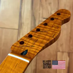 ROASTED FLAME MAPLE STAINLESS TELE NECK NITRO FITS TELECASTER FENDER TM22D