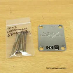 FENDER CUSTOM SHOP 67 HEAVY RELIC STRATOCASTER NECK PLATE CHROME STRAT TELE