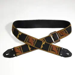 RARE FENDER FIRST GENERATION 1970S GUITAR STRAP HORIZONTAL MONOGRAM METAL BUCKLE