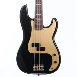 SQUIER BY FENDER 40TH ANNIVERSARY PRECISION BASS GOLD EDITION BLACK SAFE DELIVER