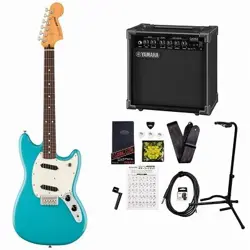 FENDER PLAYER II MUSTANG ROSEWOOD FINGERBOARD AQUATONE BLUE YAMAHA GA15II AMPLIF