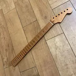 22 FRET ELECTRIC GUITAR NECK ROASTED MAPLE NITRO SATIN FITS FOR DIY FENDER STRAT