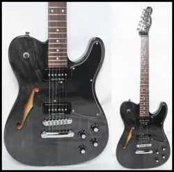 CLEAN FENDER JA-90 JIM ADKINS TELECASTER THINLINE TRANSPARENT EBONY BLACK 3.0KG