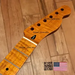 ROASTED FLAME MAPLE STAINLESS TELE NECK NITRO FITS TELECASTER FENDER TM22P