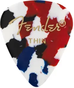 FENDER 12 PACK OF 351 SHAPE THIN GUITAR PICKS, CONFETTI
