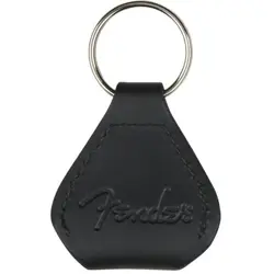 FENDER LEATHER PICK HOLDER KEYCHAIN, BLACK