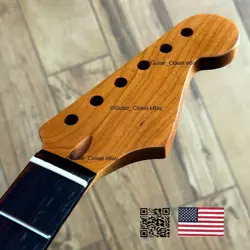 ROASTED MAPLE ROSEWOOD STRAT NECK NITRO SATIN FITS WARMOTH FENDER SR02BT