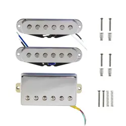 CHROME GUITAR HSS SINGLE COIL HUMBUCKER PICKUPS SET FIT FENDER,IBANEZ,SCHECTER