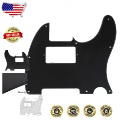 SLEEK 8-HOLE HUMBUCKER PICKGUARD FOR FENDER TELECASTER - GLOSSY BLACK DESIGN
