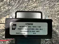 HAMMOND 1750W OUTPUT TRANSFORMER - FENDER TWIN/SHOWMAN/DUAL SHOWMAN/ETC