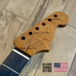 ROASTED MAPLE ROSEWOOD STRAT NECK NITRO SATIN FITS WARMOTH FENDER SR02Y