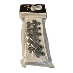 GENUINE FENDER LOCKING 2-PIN F STRAT/TELE TUNERS MACHINES BRUSHED CHROME NEW