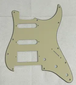 VINTAGE YELLOW 3-PLY FENDER STRAT FLOYD ROSE TREMOLO HSS STYLE GUITAR PICKGUARD