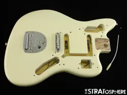 USA FENDER JOHNNY MARR JAGUAR BODY + HARDWARE, AMERICAN NITRO OLYMPIC WHITE