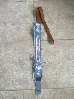 FENDER X WRANGLER RIPPED PAISLEY DENIM STRAP, INDIGO