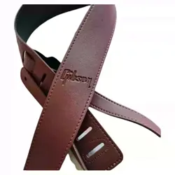 FIT FENDER 2.3''WIDE ADJUSTABLE PU LEATHER ELECTRIC GUITAR BASS STRAP BROWN
