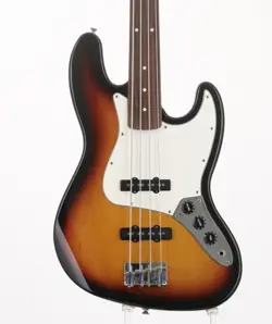 ELECTRIC BASS GUITAR FENDER MEXICO STANDARD JAZZ SUNBURST FRETLESS USED