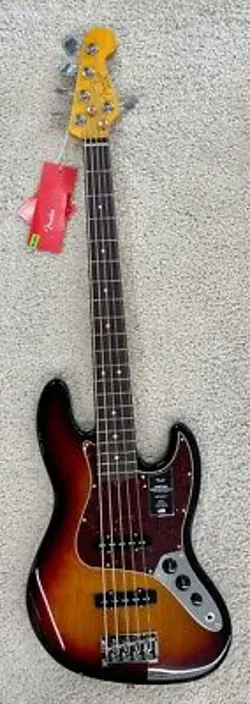 FENDER AMERICAN PROFESSIONAL II JAZZ BASS V, 5-STRING 3-COLOR SUNBURST W/CASE