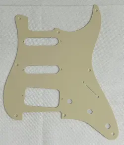 VINTAGE YELLOW 1-PLY FENDER 57 STRATOCASTER 8-HOLE HSS STYLE GUITAR PICKGUARD