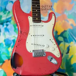 2003 FENDER USA STRATOCASTER FIESTA RED OVER SUNBURST NITRO RELIC - UNIQUE!