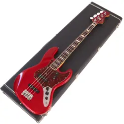 USED 2005 FENDER USA FSR 70S JAZZ BASS CANDY APPLE RED MATCHING HEAD W/HSC