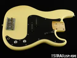 USED 2011 FENDER SQUIER MATT FREEMAN PRECISION P BASS LOADED BODY VINTAGE WHITE