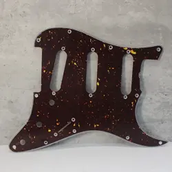 STANDARD PICKGUARD FOR 62 STRAT USA FENDER  - BROWN TORTOISE SHELL CELLULOID TOP