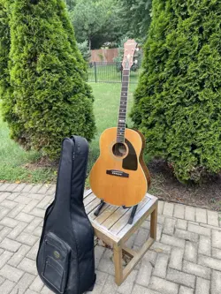 VINTAGE EPIPHONE AJ-18S NATURAL ACOUSTIC GUITAR W/ FENDER GIGBAG CASE NICE!!
