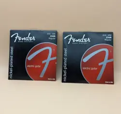 2 PACK FENDER ELECTRIC GUITAR STRINGS 250R REGULAR SET 10-46 NICKEL-PLATED STEEL