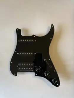 GENUINE FENDER SQUIER STRAT HSS LOADED PICKGUARD BLACK