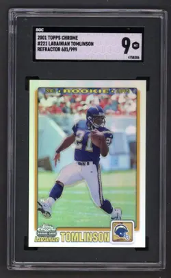 2001 TOPPS CHROME LADAINIAN TOMLINSON REFRACTOR RC 601/999 SGC 9 MINT HOF