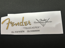 2PCS  FENDER CUSTOM SHOP V TELE GUITAR VINYL UV HEADSTOCK DECALS STICKER