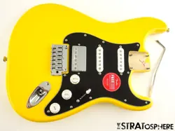 FENDER FSR SQUIER AFFINITY STRATOCASTER HSS LOADED BODY STRAT GRAFFITI YELLOW