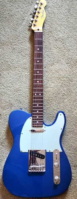 PARTSCASTER TELECASTER GUITAR - FENDER PICKUPS LOCKING TUNERS - PLACID BLUE TELE