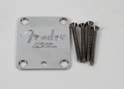 2002 FENDER AMERICAN STANDARD STRATOCASTER USA CHROME CORONA NECK PLATE USA