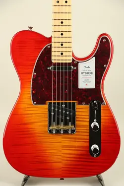 FENDER 2024 COLLECTION HYBRID II TELECASTER FLAME SUNSET ORANGE TRANSPARENT S N