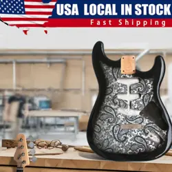 USA STOCK BLACK PAISLEY STRATOCASTE ELECTRIC GUITAR ALDER BODY FOR FENDER GUITAR