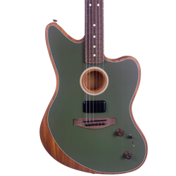FENDER ACOUSTASONIC PLAYER JAZZMASTER, ROSEWOOD FINGERBOARD, ANTIQUE OLIVE