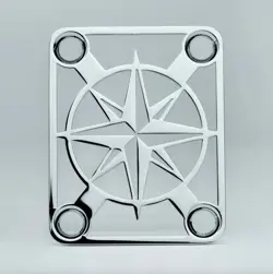 CHROME HOLLOWED STAR GUITAR AND BASS NECK PLATE FIT FENDER,IBANEZ,PEAVEY,JACKSON