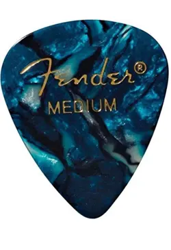 FENDER 351 PREMIUM CELLULOID GUITAR PICKS MEDIUM, OCEAN TURQ