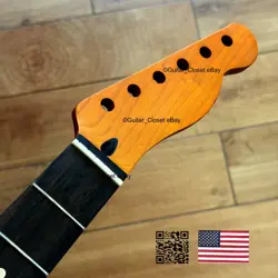 ROASTED MAPLE ROSEWOOD TELE NECK NITRO SATIN TELECASTER FT FENDER WARMOTH TR02Q