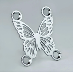 CHROME BUTTERFLY GUITAR AND BASS HOLLOWED NECK PLATE FIT FENDER,JACKSON,DEAN,ESP